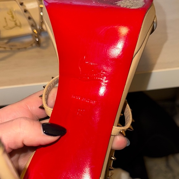 CHRISTIAN LOUBOUTINS |’Choca Lux’ 120mm Platform Leather Sandals in Blush - Picture 11 of 13